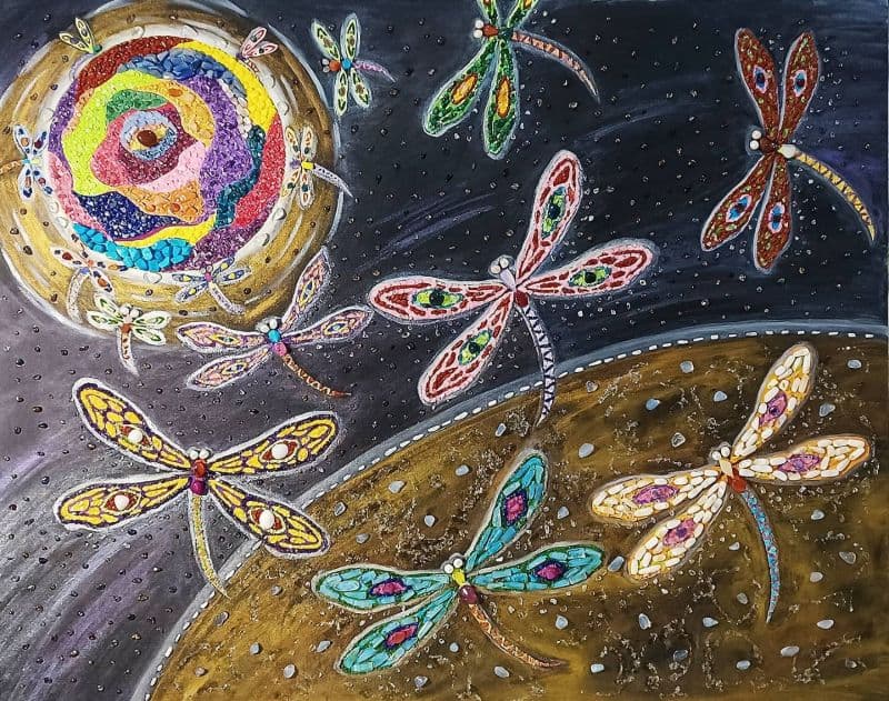 蜻蜓星球_Dragonfly Planet(珠寶畫)