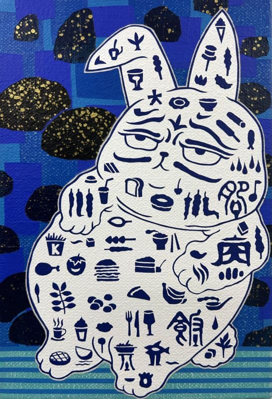 吃太飽的兔子